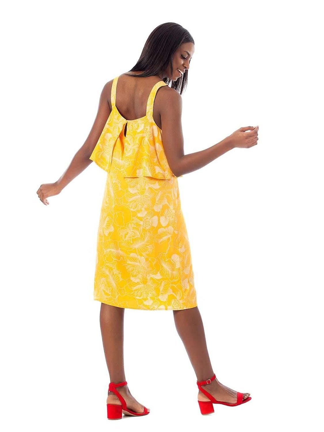 Vestido ICHI Damia Oro - Bicos de Fío