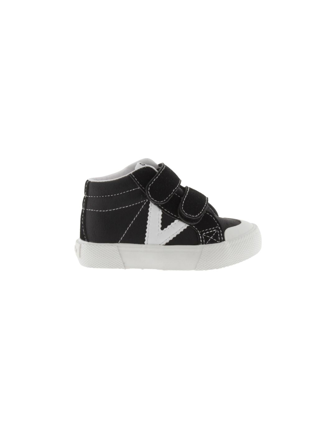 Zapatilla para niños efecto piel con tiras Victoria Tribu Negro - Bicos de Fío