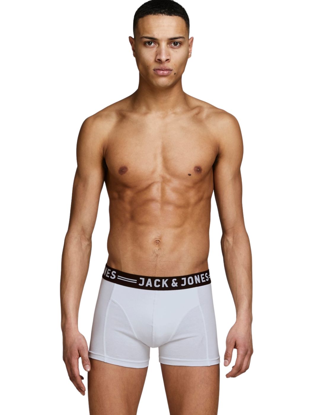 Pack de 3 Boxer Jack and Jones Sense Blanco-Gris-Negro - Bicos de Fío