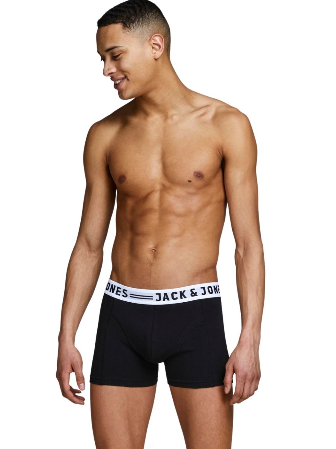 Pack de 3 Boxer Jack and Jones Sense Blanco-Gris-Negro - Bicos de Fío