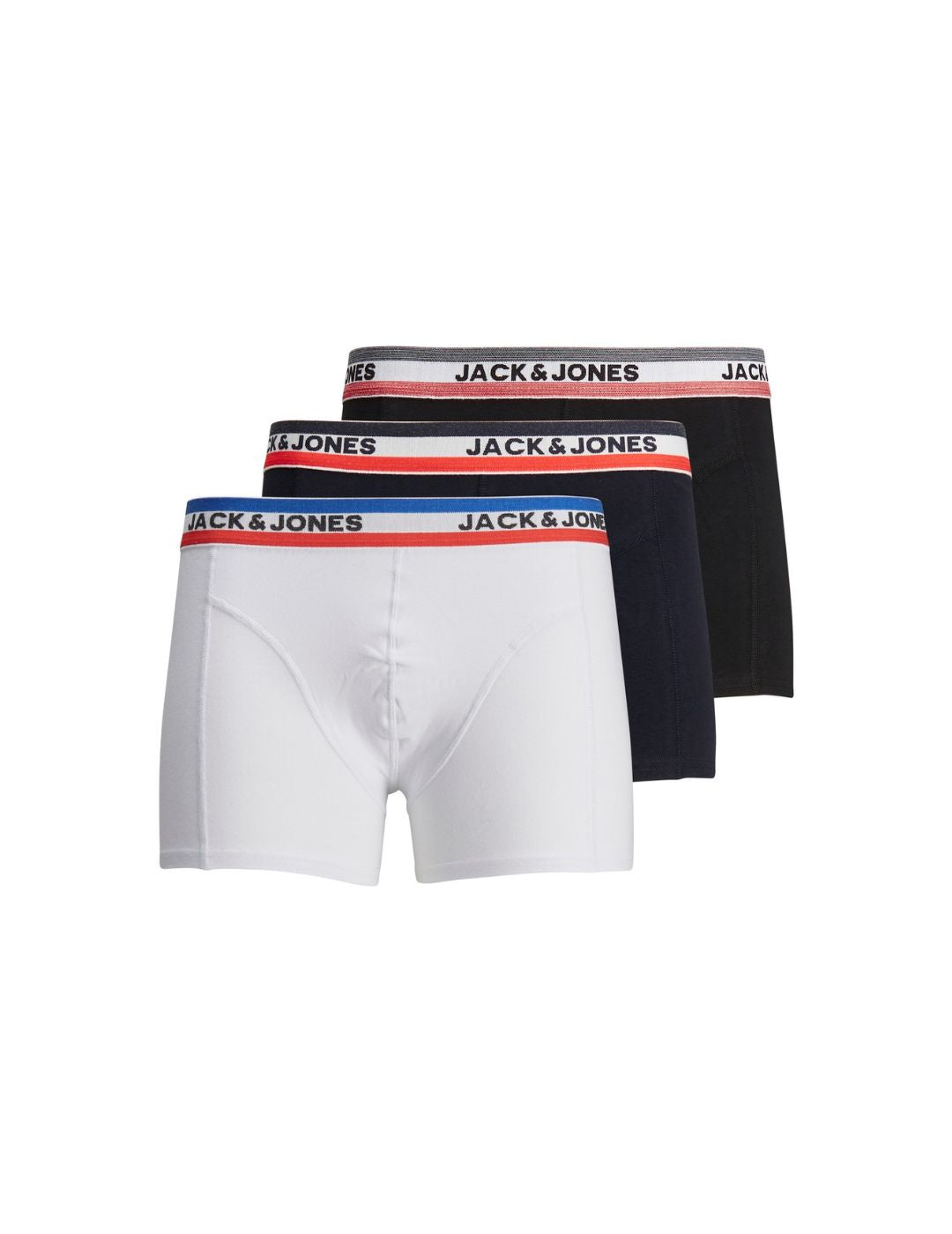 Pack de 3 Boxer Jack and Jones New Blanco-Marino-Negro - Bicos de Fío