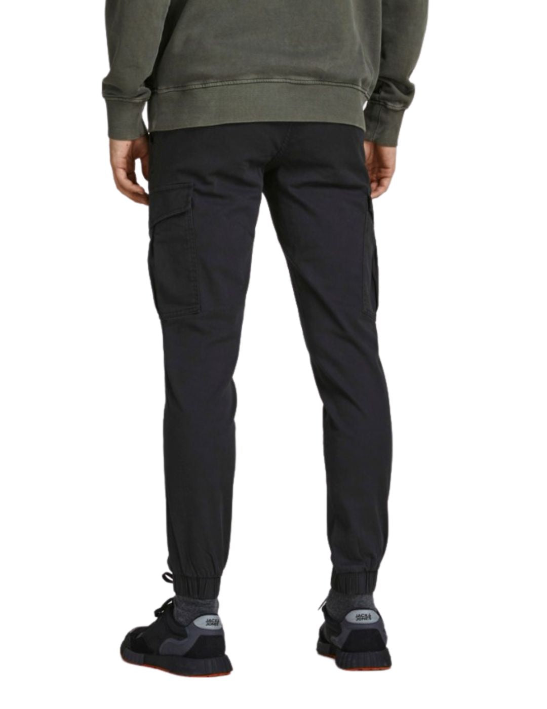 Pantalón cargo con puño para hombre Jack and Jones Negro - Bicos de Fío