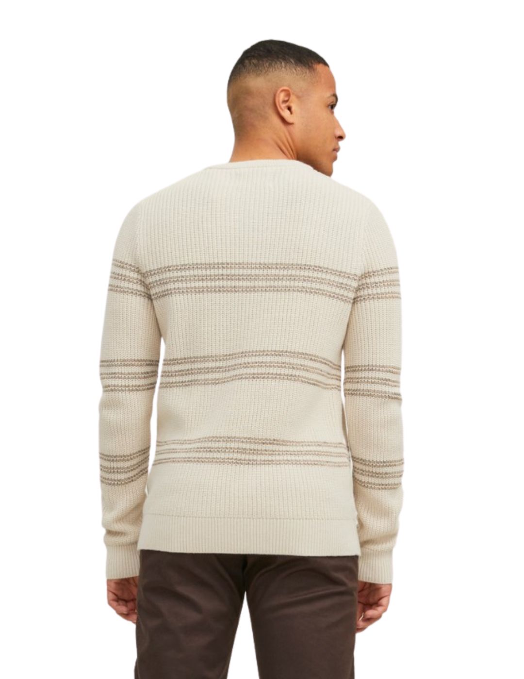 Jersey de rayas Jack and Jones Beige - Bicos de Fío