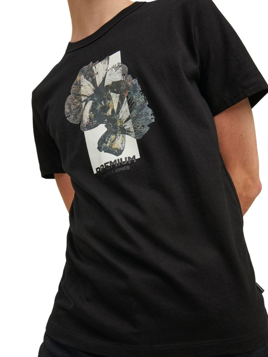 Camiseta Jack and Jones Premium Print Negro - Bicos de Fío