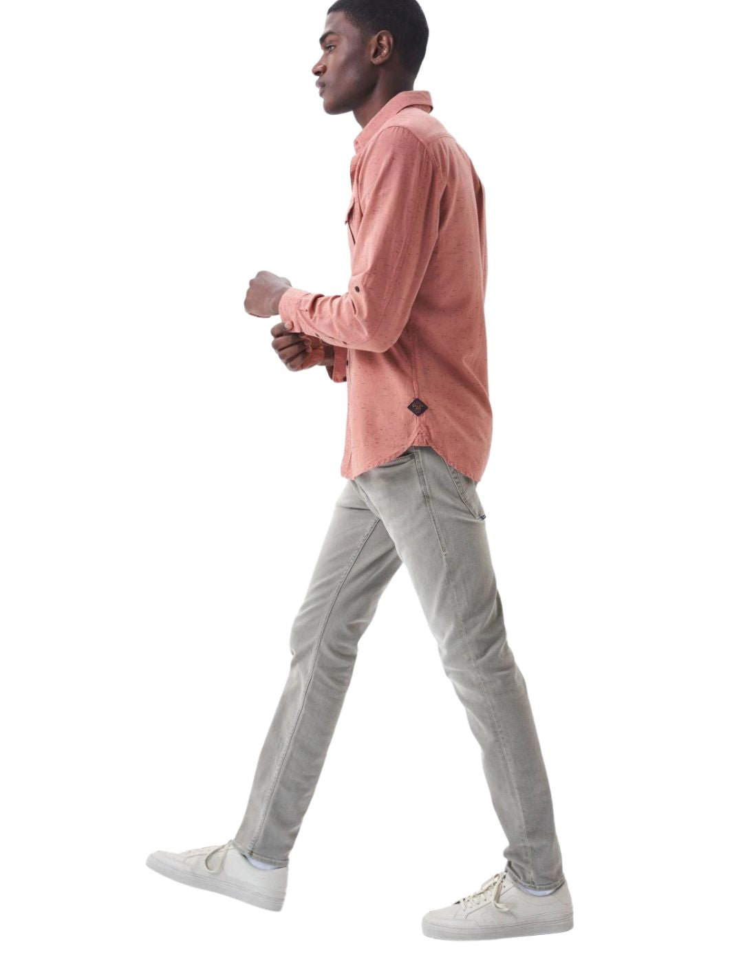 Camisa de manga larga con bolsillos Salsa Jeans Salmón - Bicos de Fío