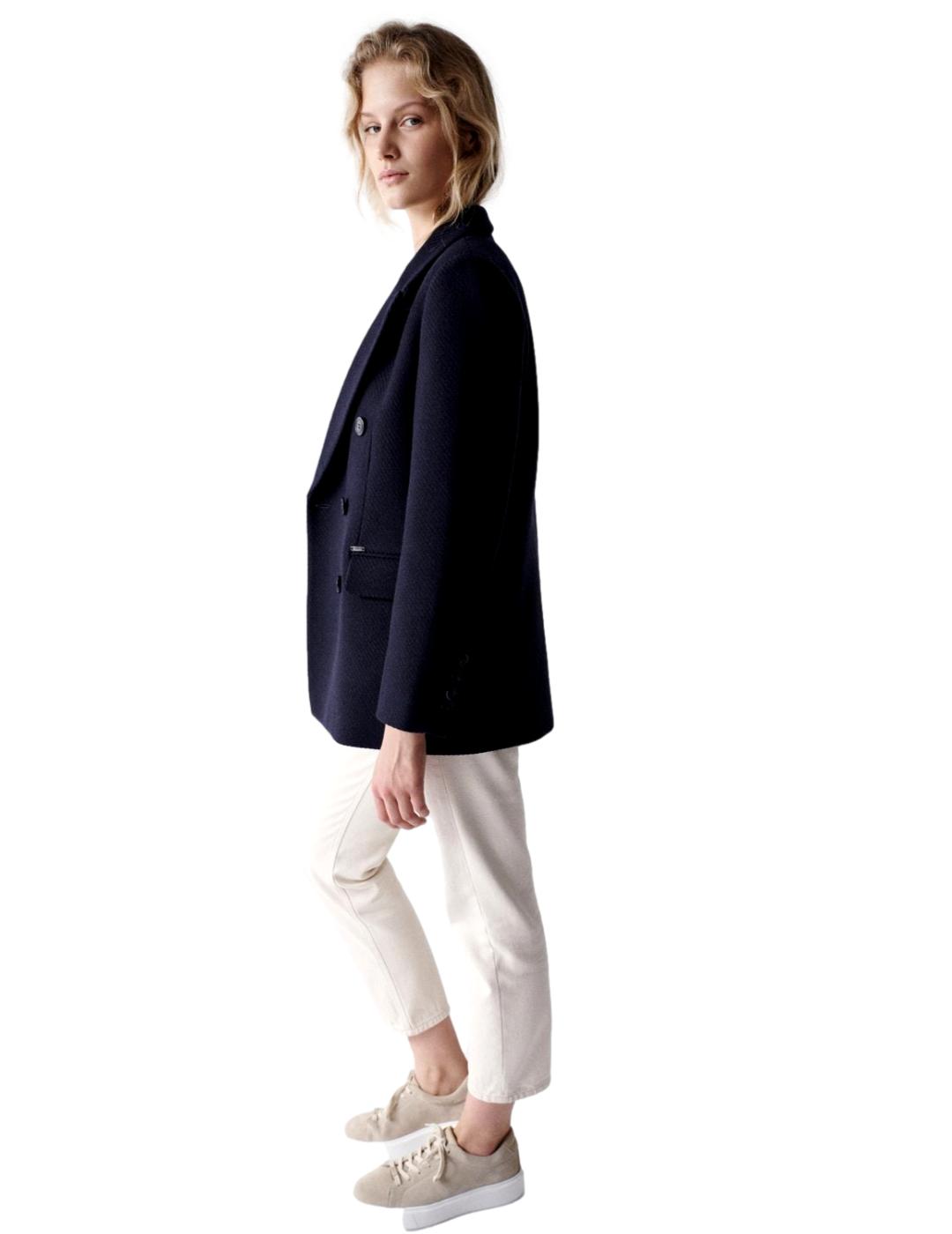 Blazer de paño lisa Salsa Azul Marino - Bicos de Fío