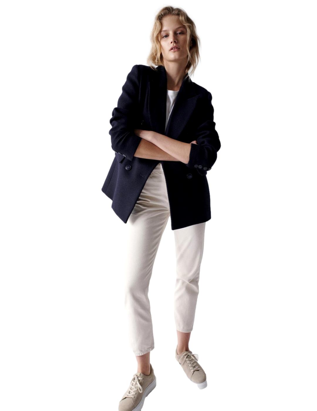 Blazer de paño lisa Salsa Azul Marino - Bicos de Fío