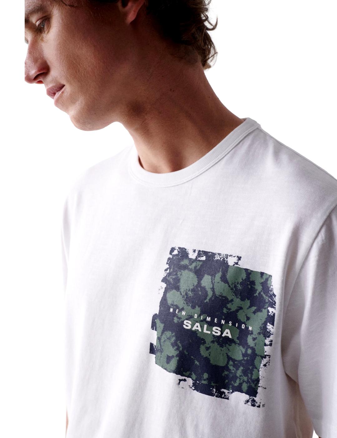 Camiseta con estampado frontal Salsa Blanco - Bicos de Fío