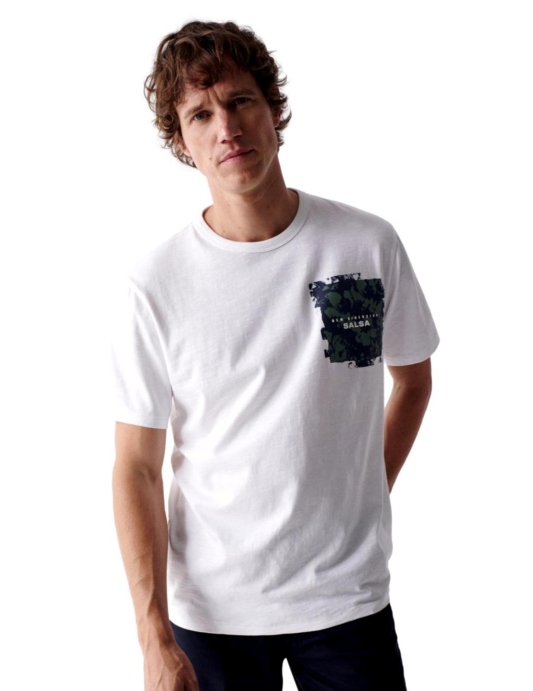 Camiseta con estampado frontal Salsa Blanco - Bicos de Fío