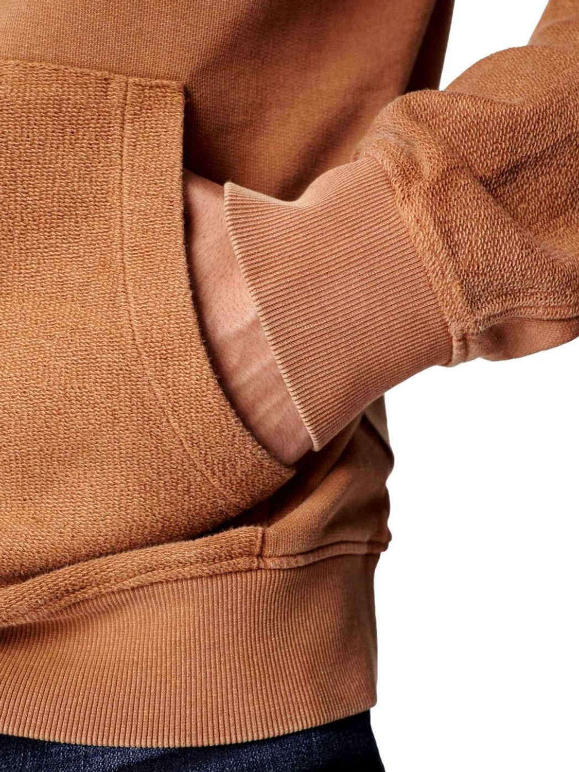 Sudadera con capucha mezcla de tejidos Salsa Marrón - Bicos de Fío