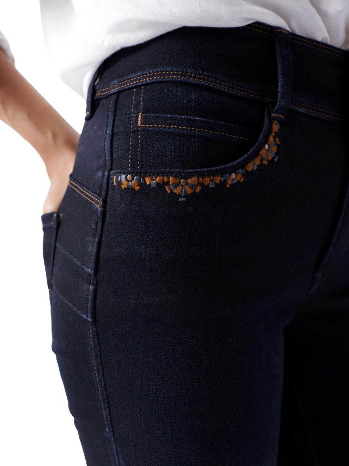 Vaqueros Salsa Push In Secret Slim Detalles Bolsillo Azul - Bicos de Fío