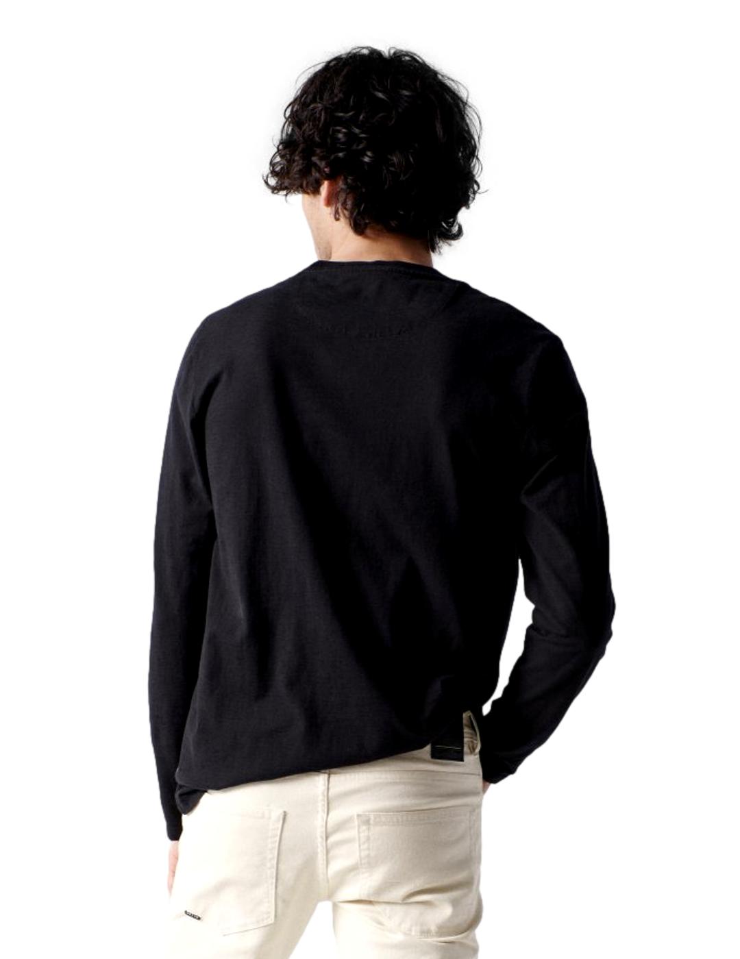 Camiseta de manga larga con bolsillo Salsa Negro - Bicos de Fío