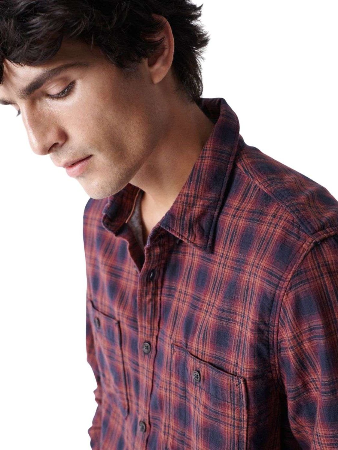 Camisa de cuadros Salsa Azul y Burdeos - Bicos de Fío
