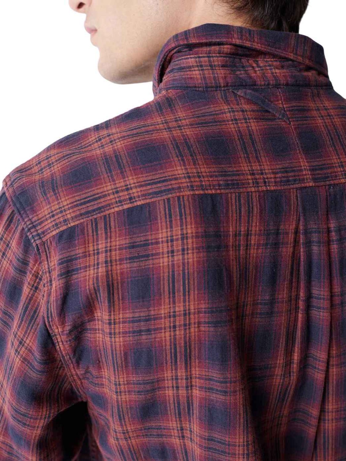 Camisa de cuadros Salsa Azul y Burdeos - Bicos de Fío