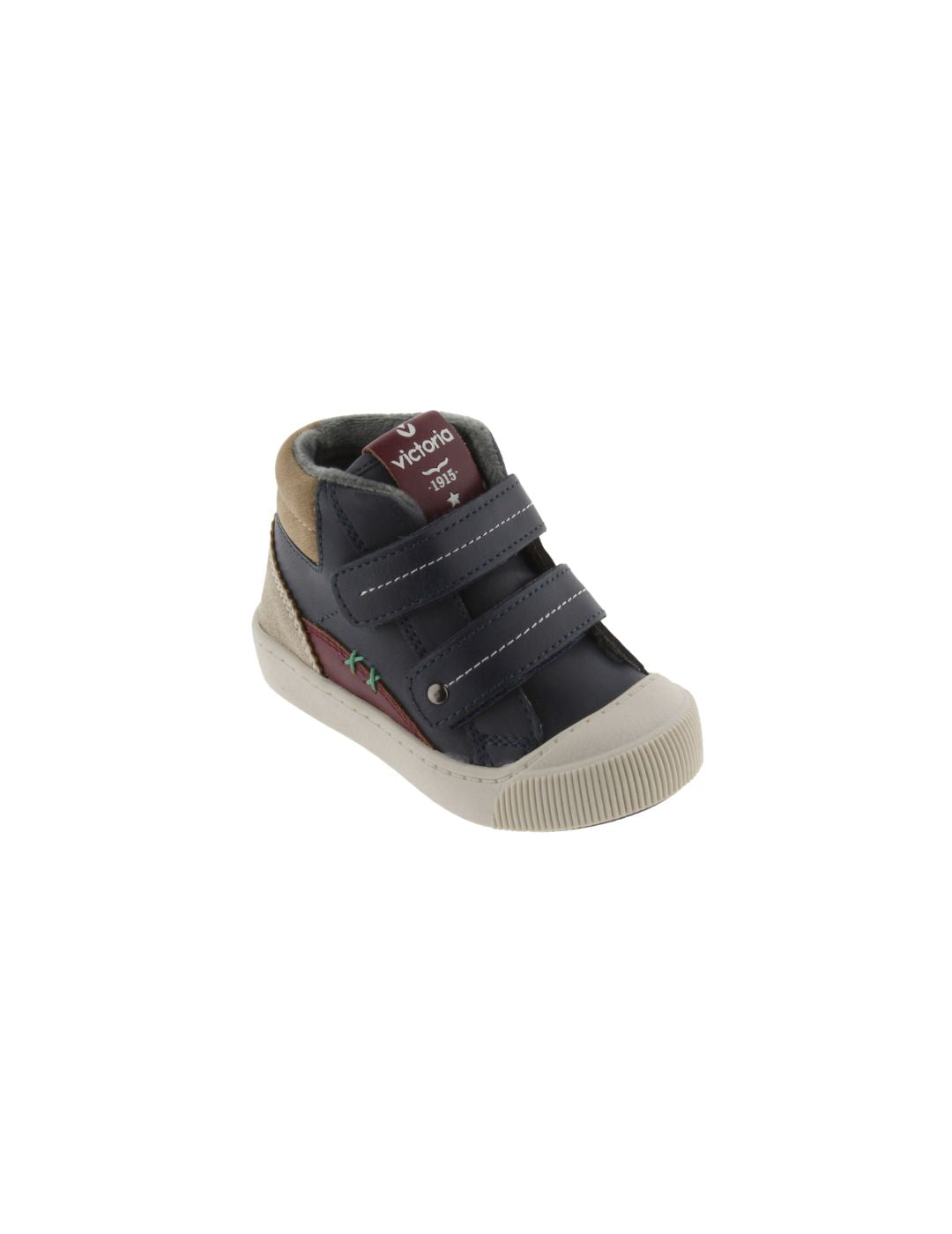 Zapatilla para niños efecto piel con tiras Victoria Huellas Marino - Bicos de Fío