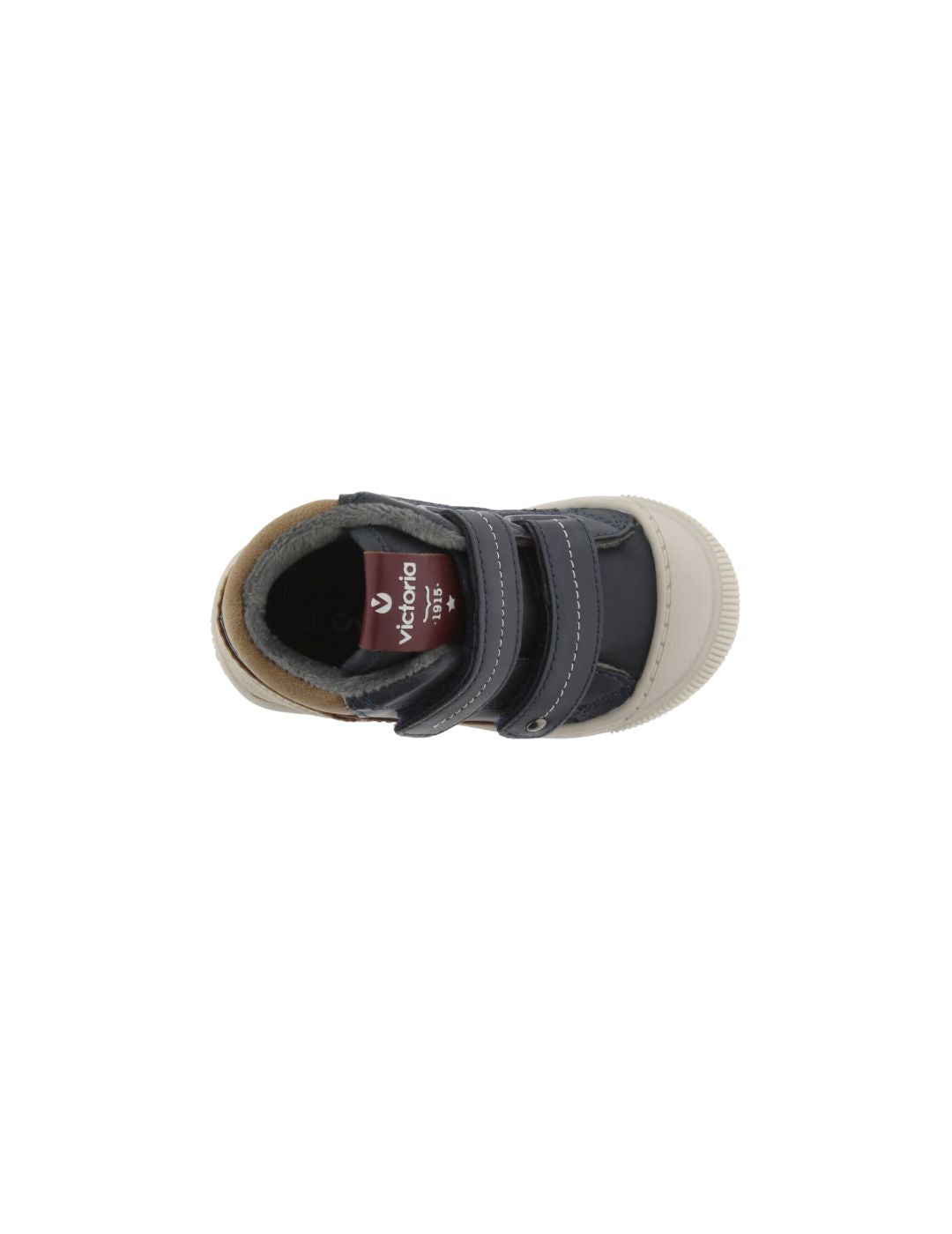 Zapatilla para niños efecto piel con tiras Victoria Huellas Marino - Bicos de Fío