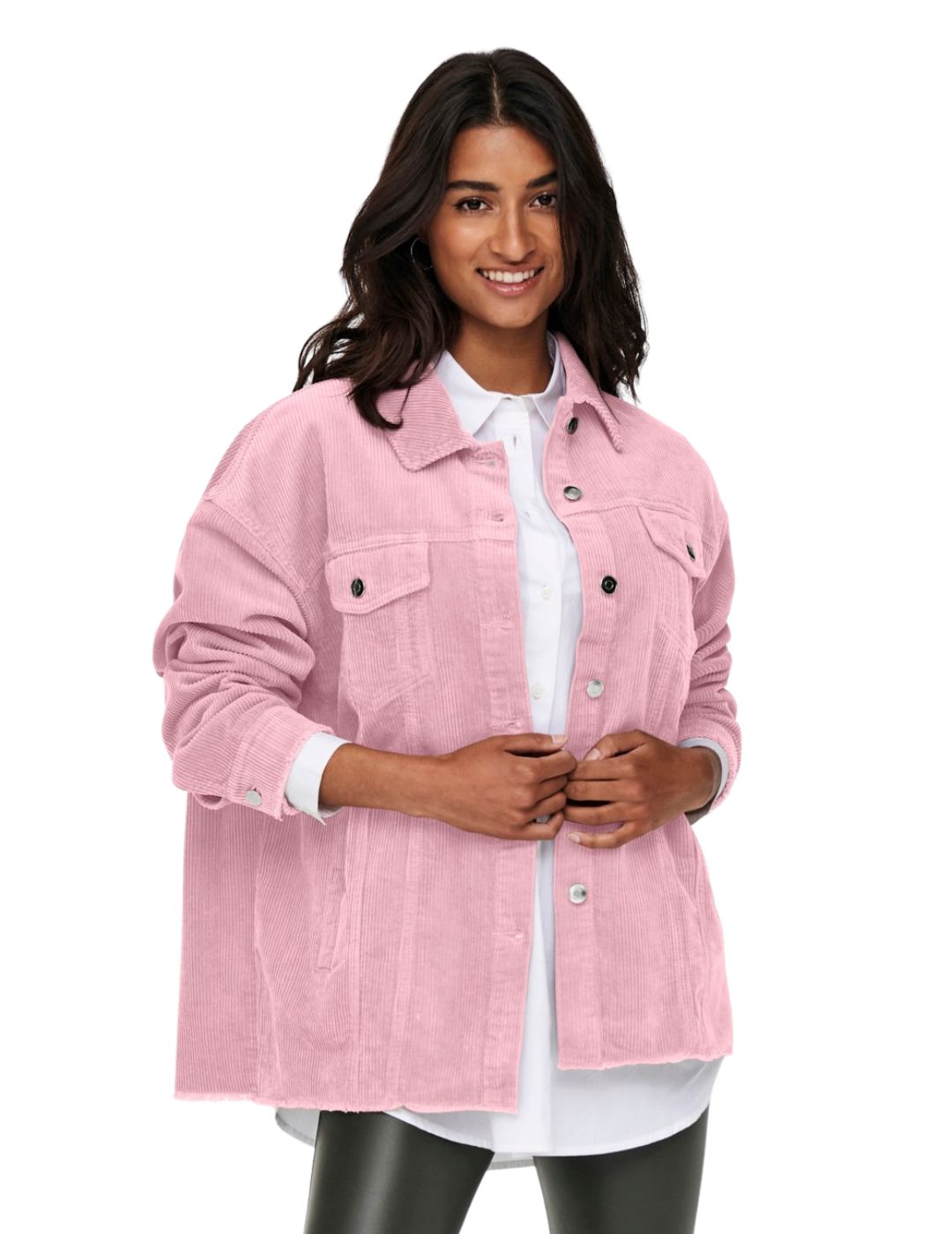 Camisa de Pana Only Bitten Rosa - Bicos de Fío
