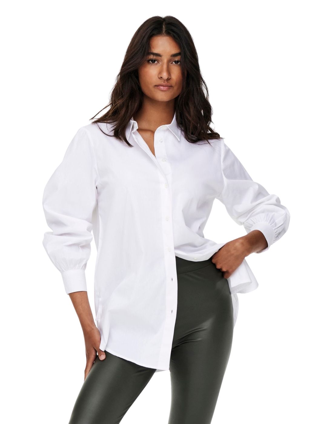 Camisa de popelin Only Nora Blanco - Bicos de Fío
