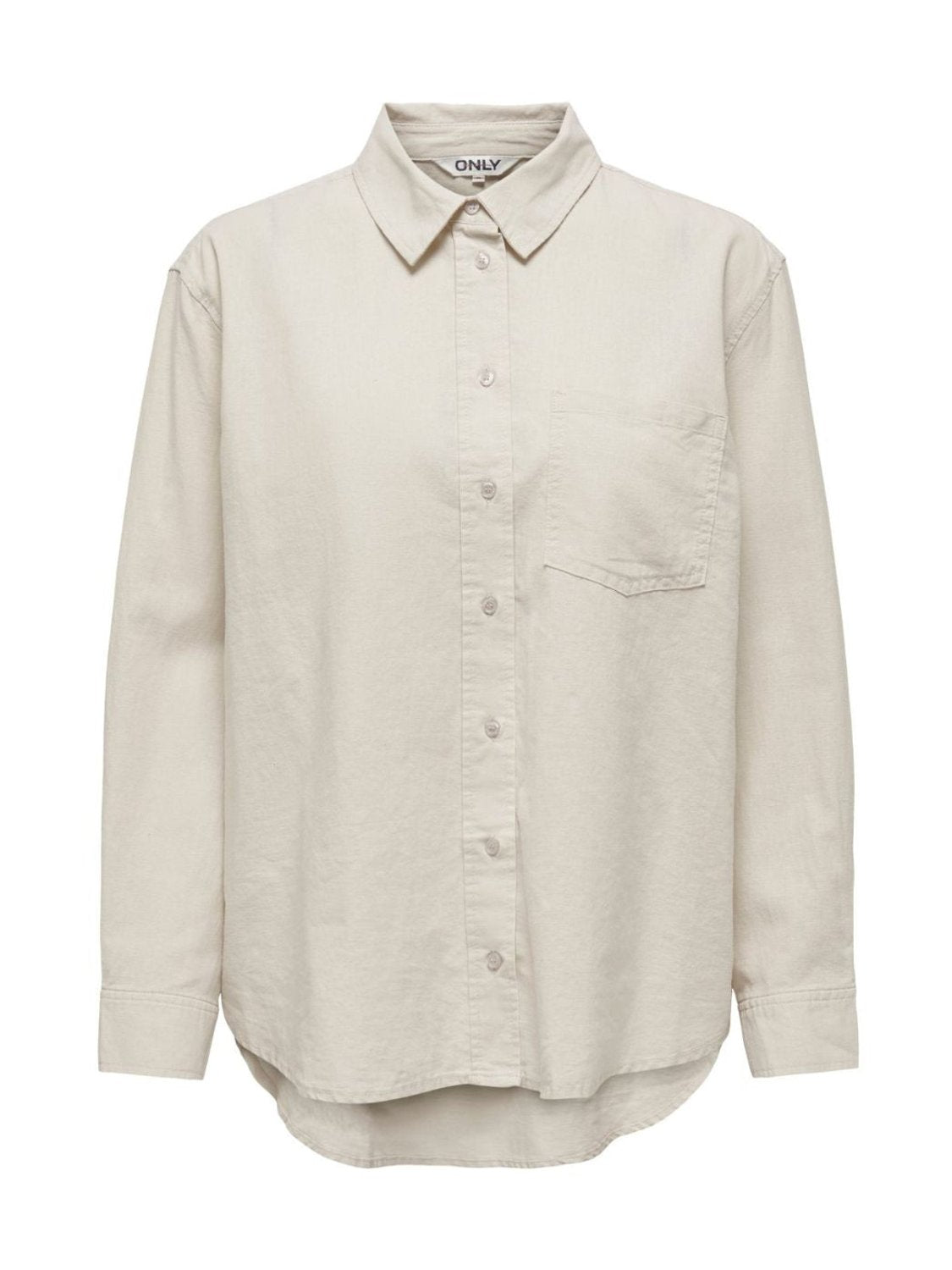 Camisa de lino Only Onltokyo Beige - Bicos de Fío