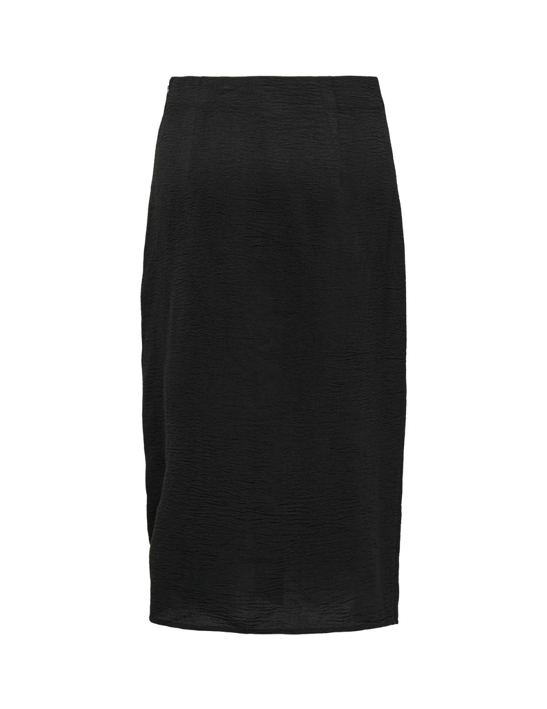 Falda midi con fruncido y apertura lateral Only Onlmette Negro - Bicos de Fío