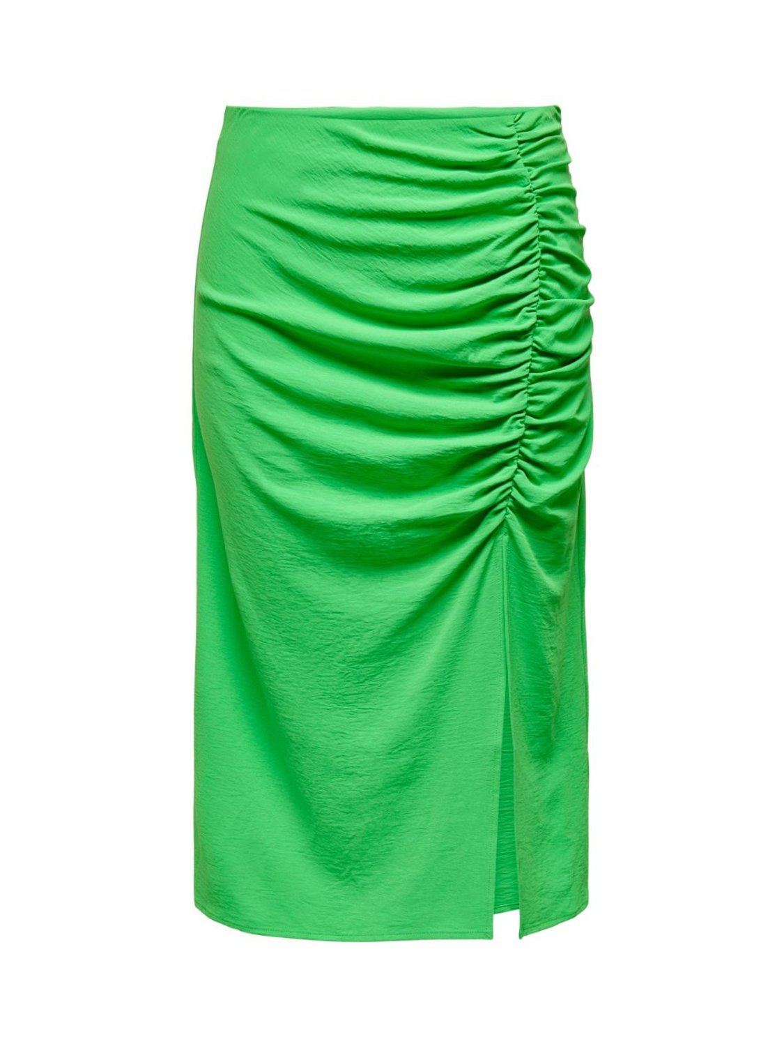 Falda midi con fruncido y apertura lateral Only Onlmette Verde - Bicos de Fío