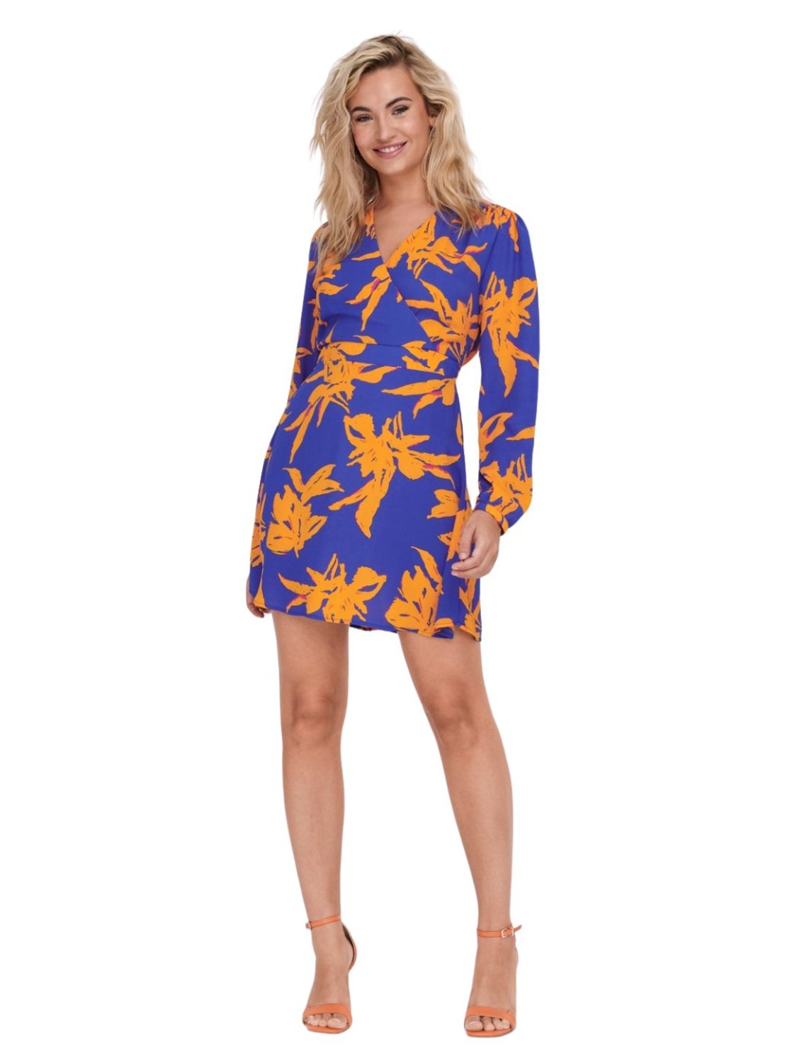 Vestido corto estampado Only Azul | Bicos de Fío