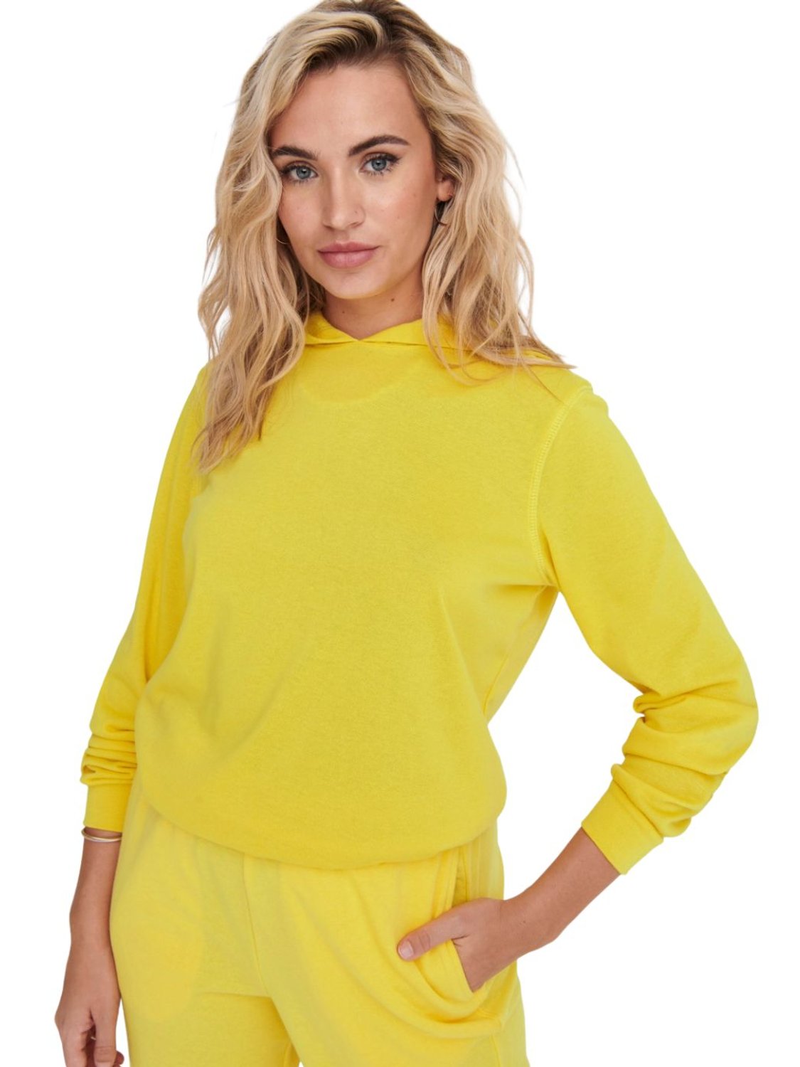 Sudadera con capucha amarilla Only - Bicos de Fío
