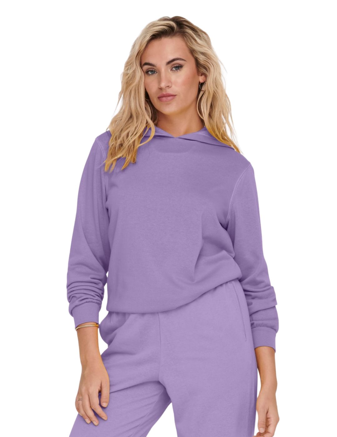 Sudadera con capucha violeta Only - Bicos de Fío