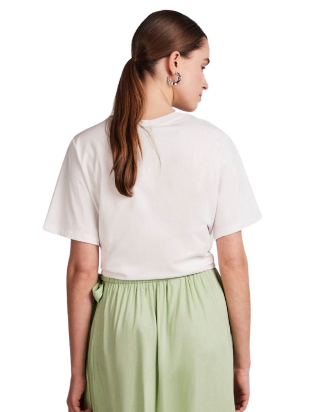 Camiseta de manga corta para mujer Pieces Wave Blanco - Bicos de Fío
