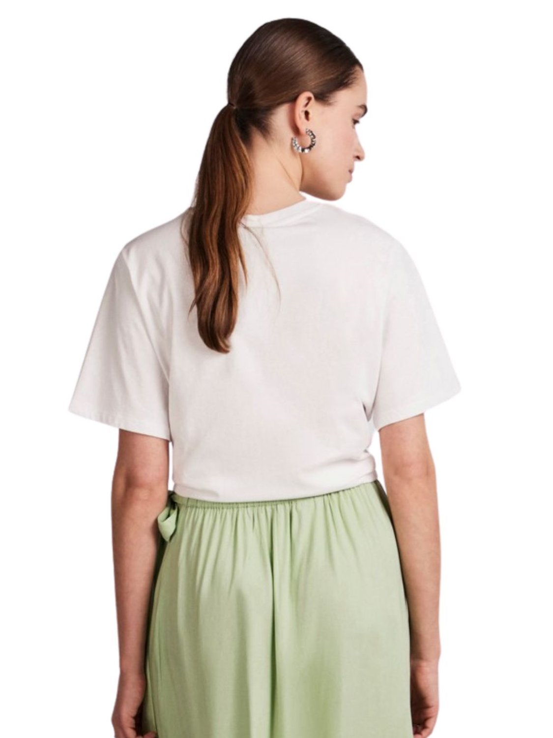 Camiseta de manga corta para mujer Pieces Wave Blanco - Bicos de Fío