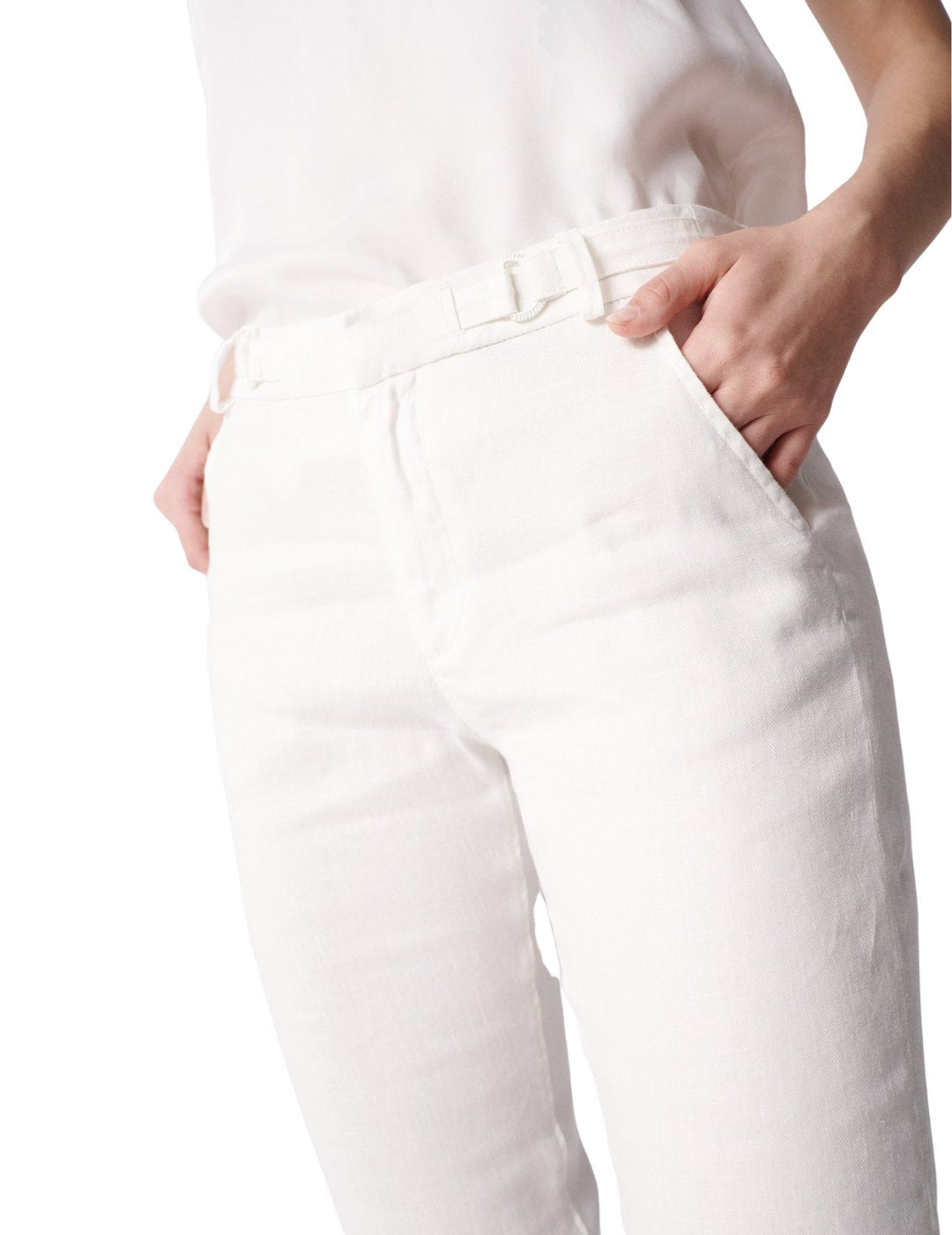 Pantalón chino de lino Salsa en color beige | Bicos de Fío