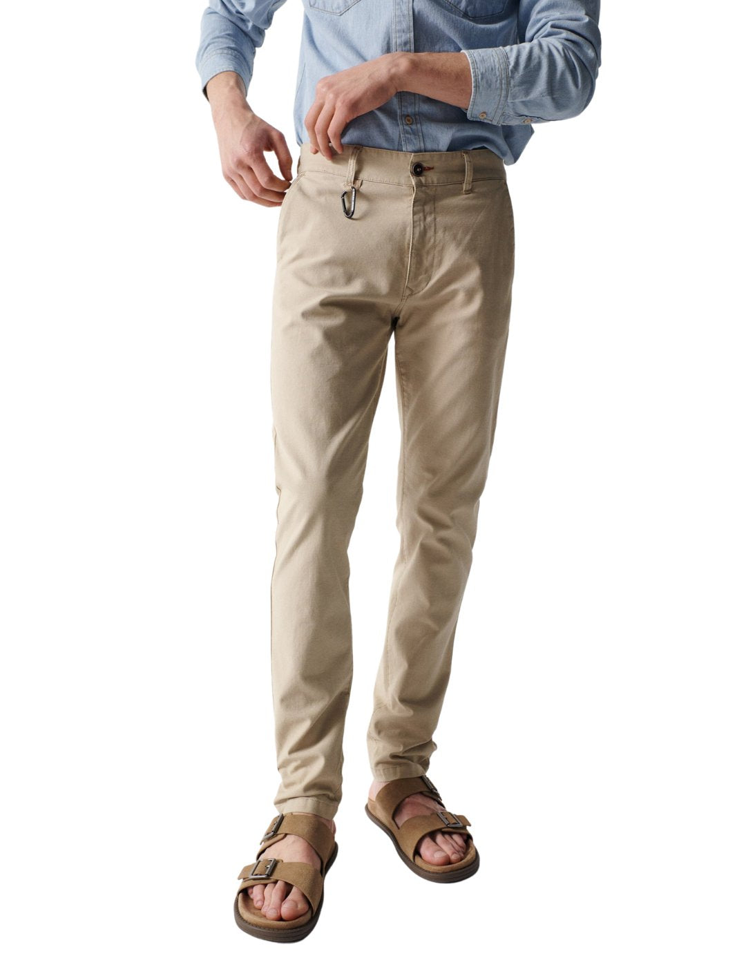 Pantalón chino Slim Salsa Beige | Bicos de Fío