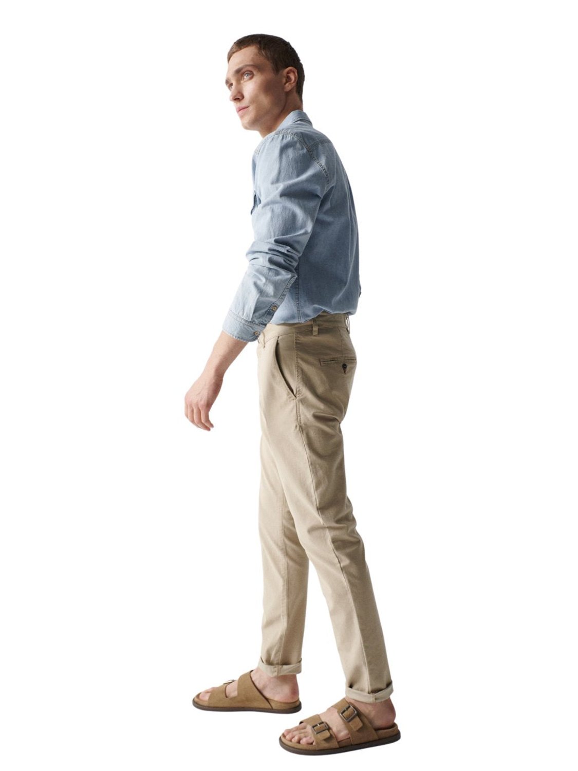 Pantalón chino Slim Salsa Beige | Bicos de Fío