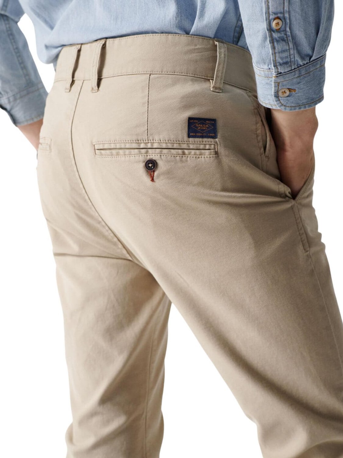 Pantalón chino Slim Salsa Beige | Bicos de Fío