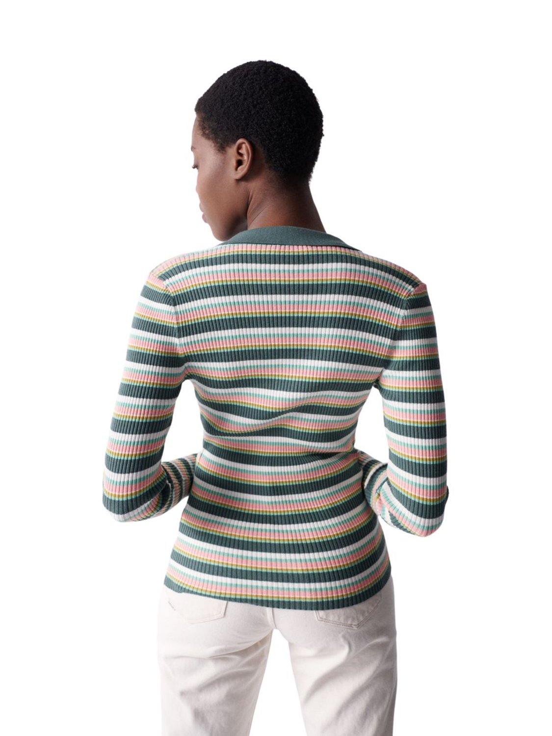 Camiseta de polo de punto canalé Salsa Multicolor - Bicos de Fío