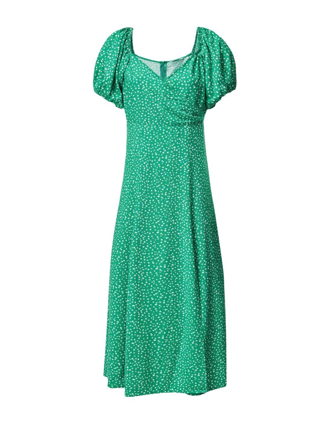 Vestido midi estampado floral Salsa Verde | Bicos de Fío