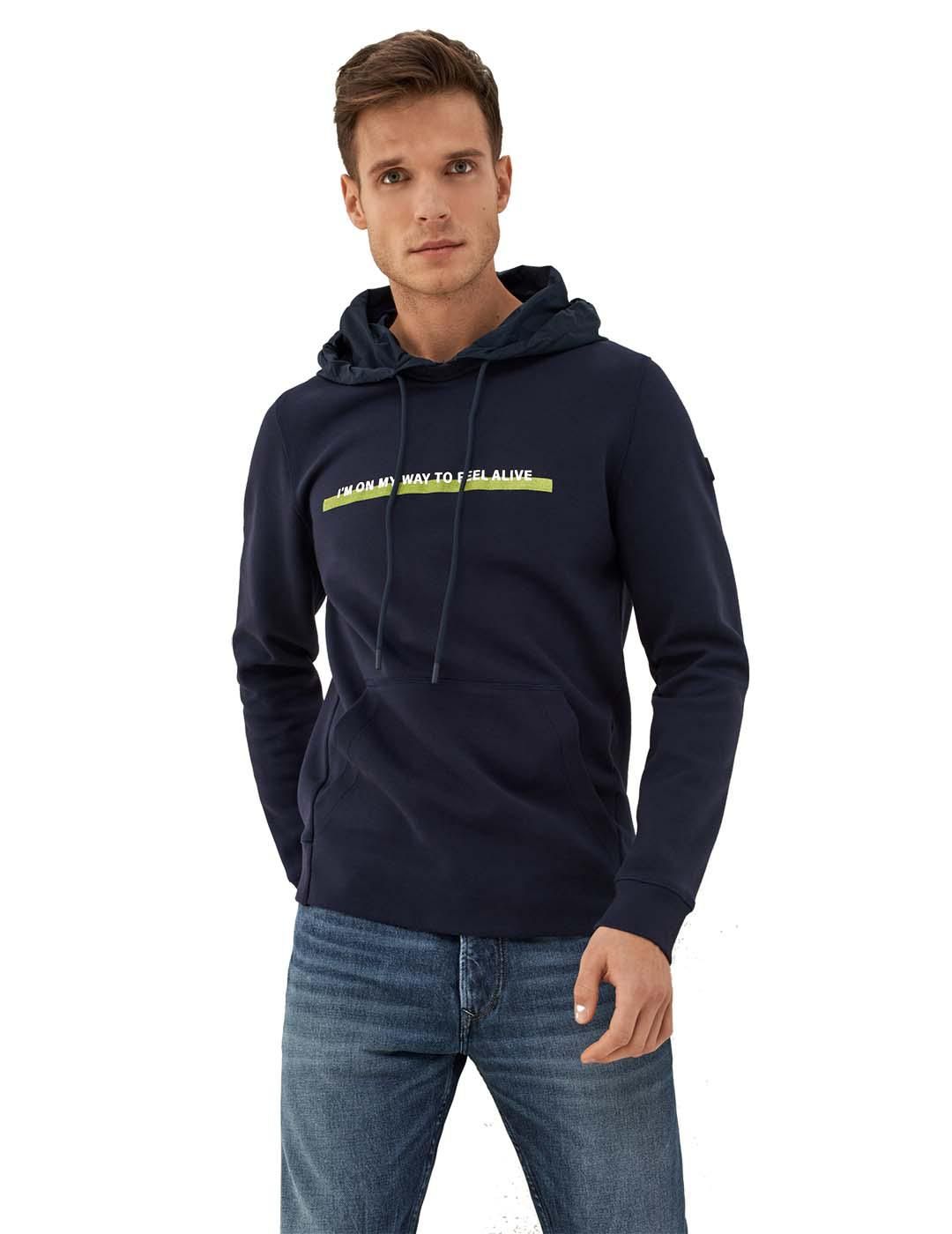 Sudadera Capucha Salsa Jeans Denim2GO Marino - Bicos de Fío