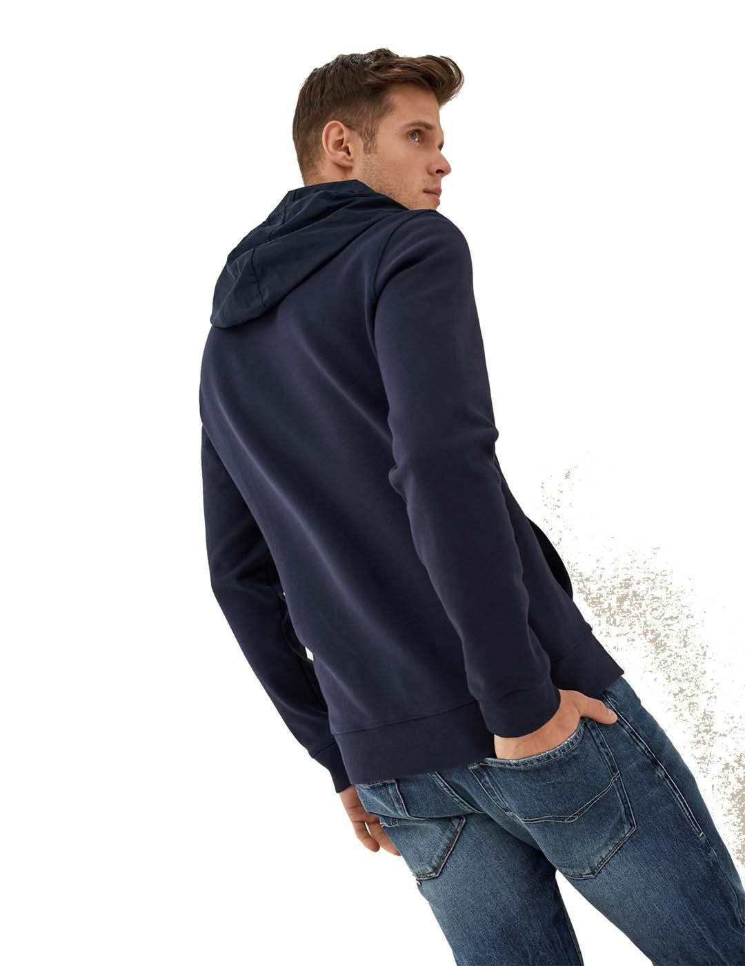 Sudadera Capucha Salsa Jeans Denim2GO Marino - Bicos de Fío