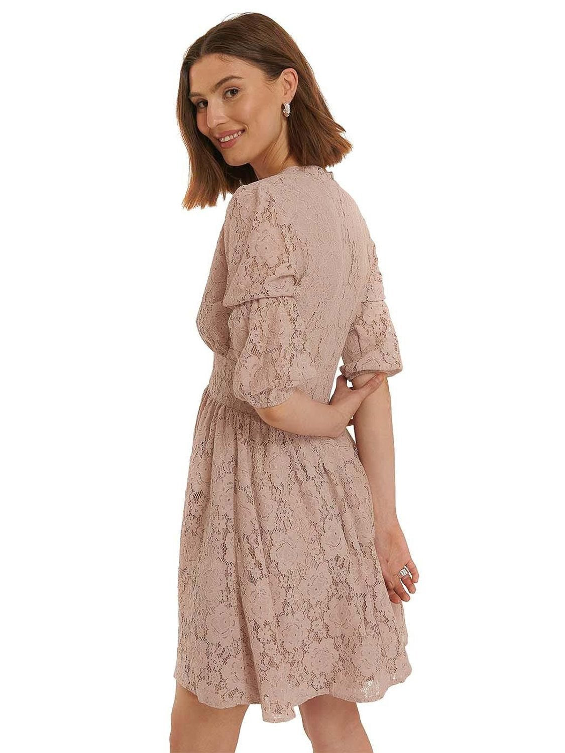 Vestido Corto NA-KD Rosa - Bicos de Fío