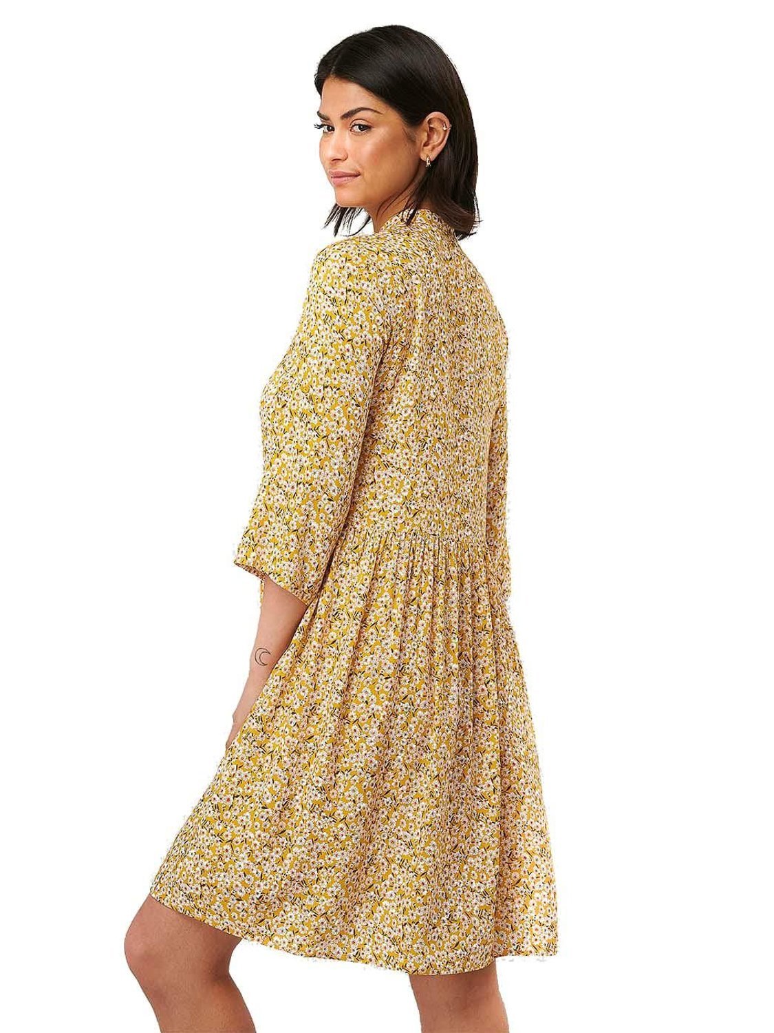 Vestido Floral NA-KD Amarillo - Bicos de Fío