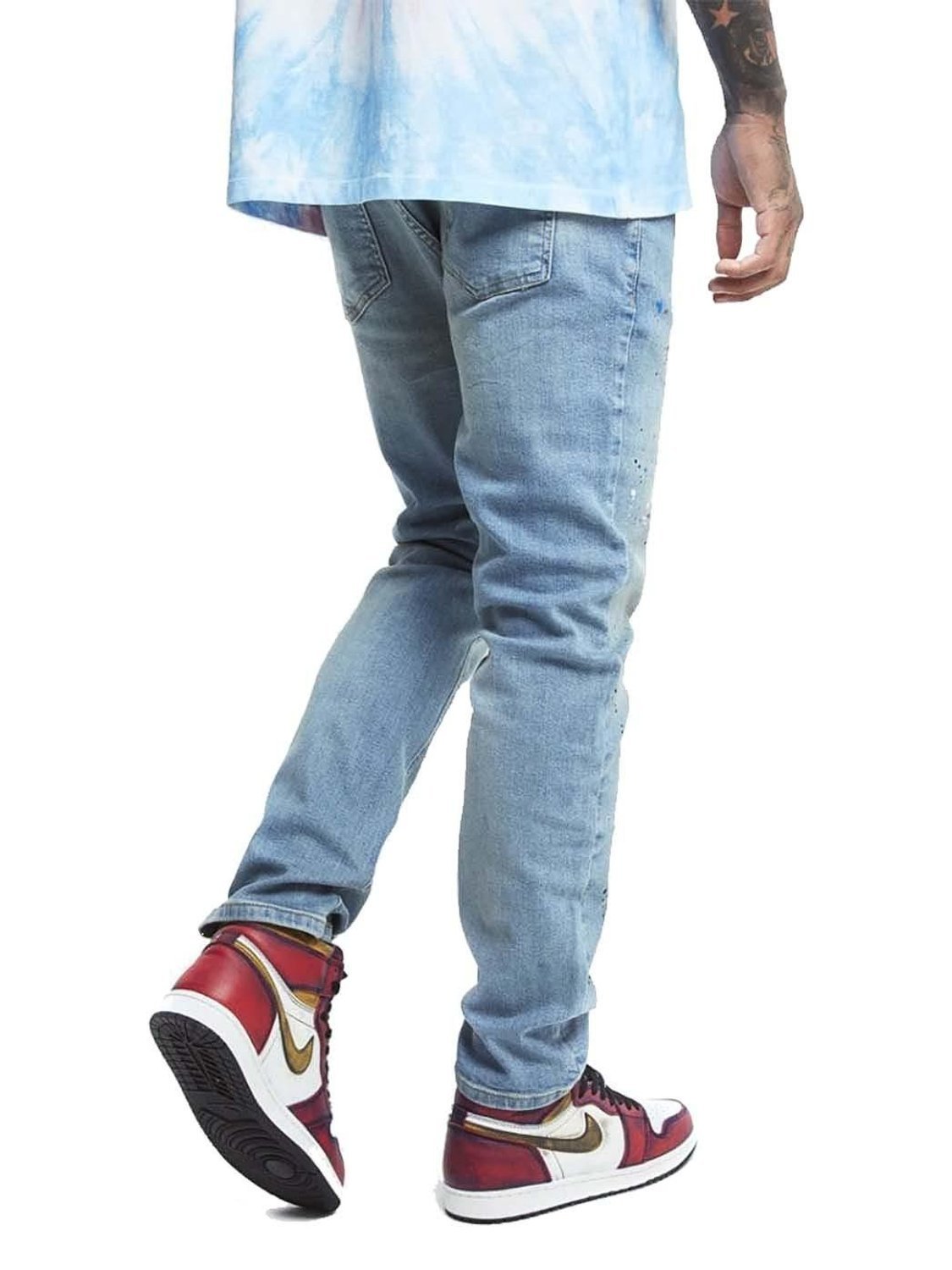 Vaqueros SikSilk x Steve Aoki Loose Fit Riot Azul - Bicos de Fío