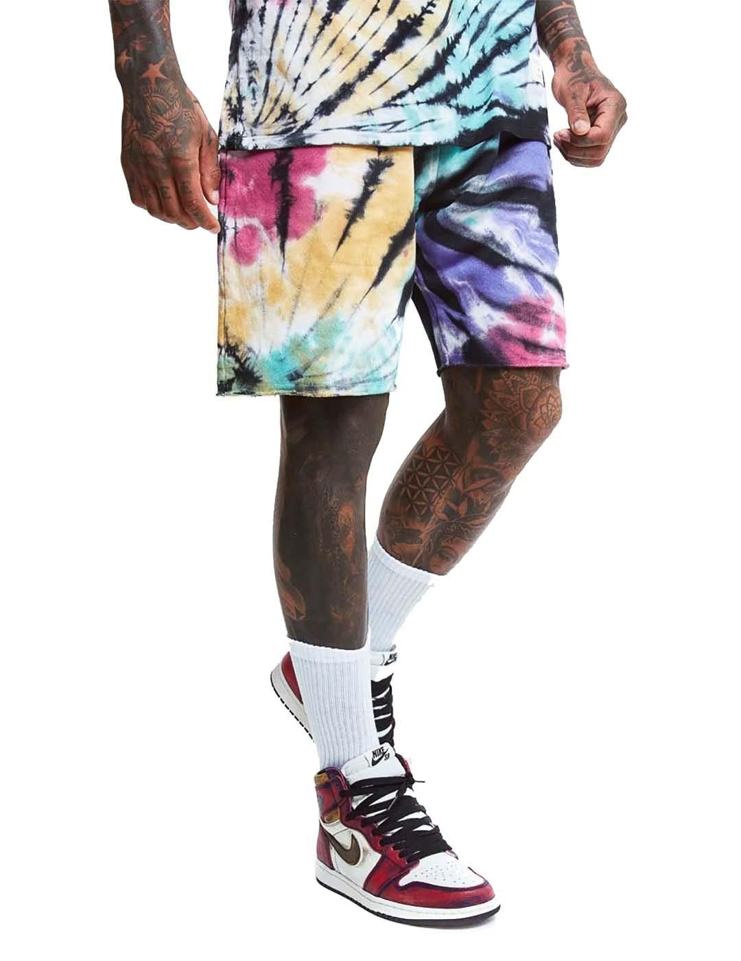 Shorts SikSilk x Steve Aoki Relaxed Tie Dye - Bicos de Fío