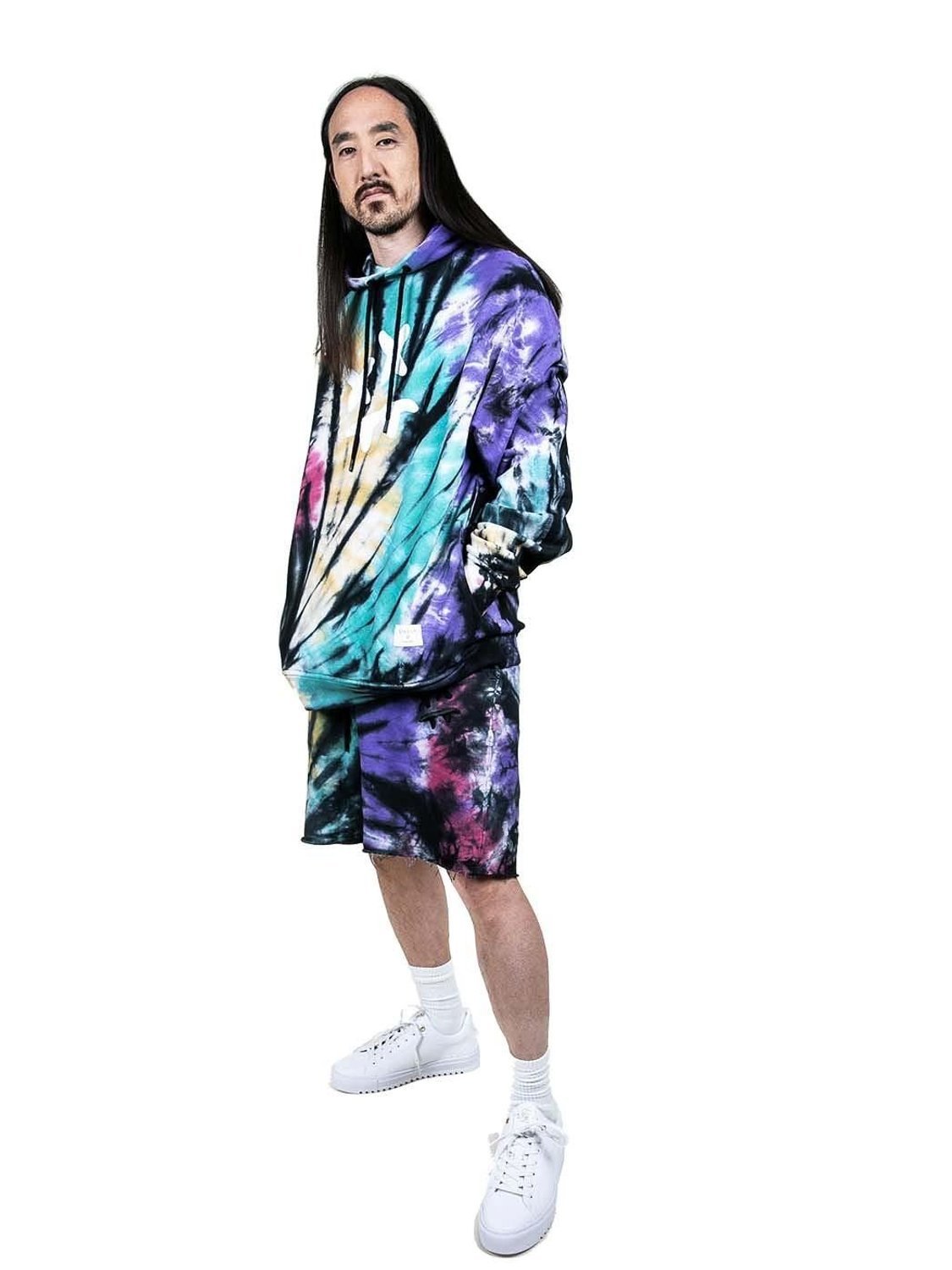 Shorts SikSilk x Steve Aoki Relaxed Tie Dye - Bicos de Fío