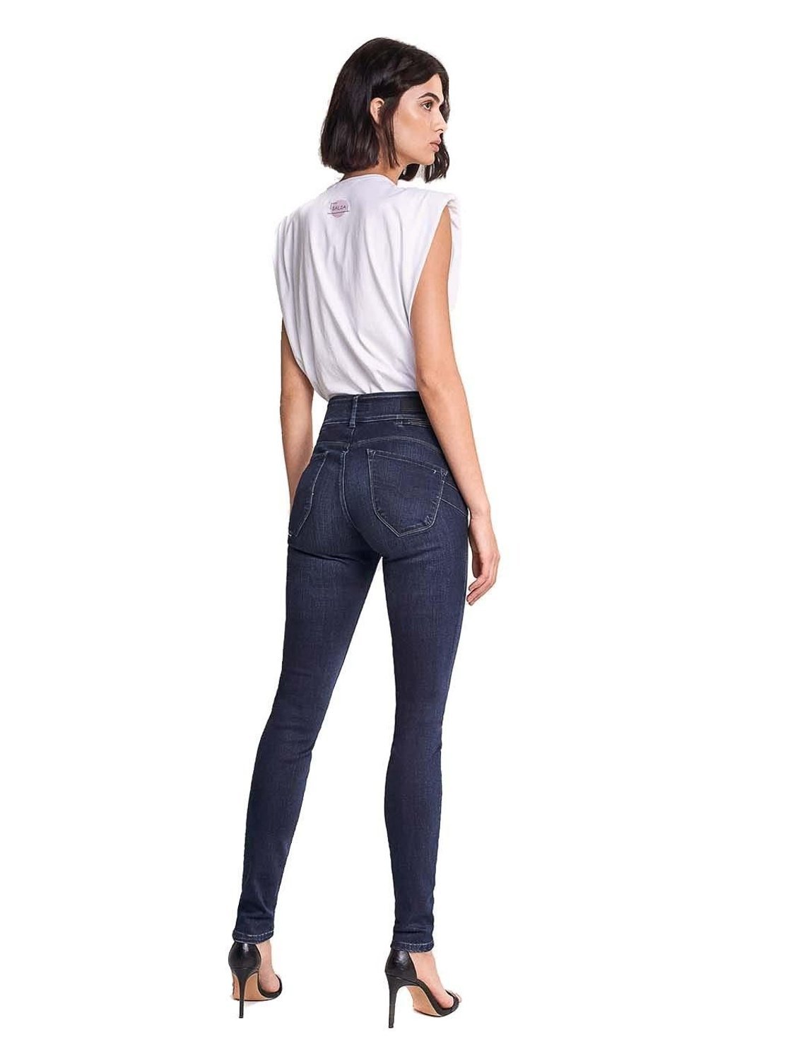 Vaqueros Salsa Jeans Push In Secret Skinny Brillo Cintura - Bicos de Fío