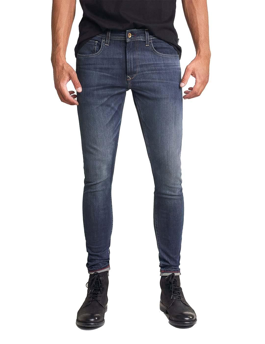 Vaqueros Salsa Jeans Super Skinny Kurt Azul - Bicos de Fío