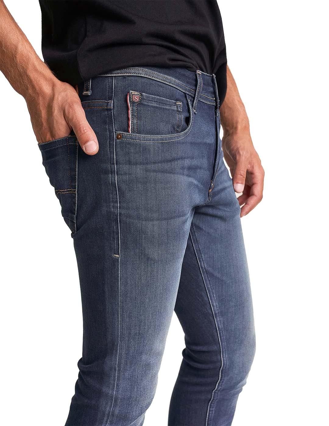 Vaqueros Salsa Jeans Super Skinny Kurt Azul - Bicos de Fío