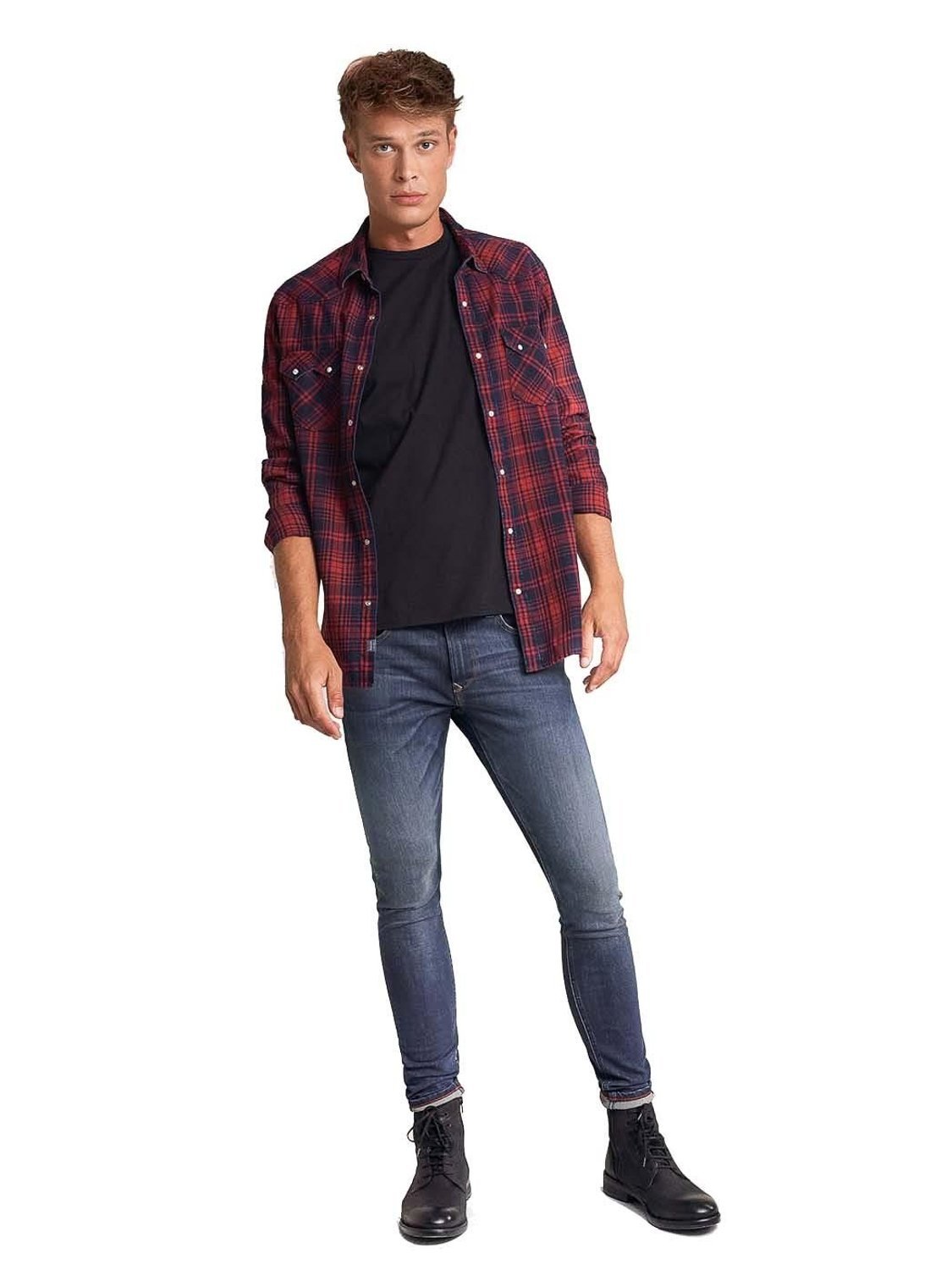 Vaqueros Salsa Jeans Super Skinny Kurt Azul - Bicos de Fío