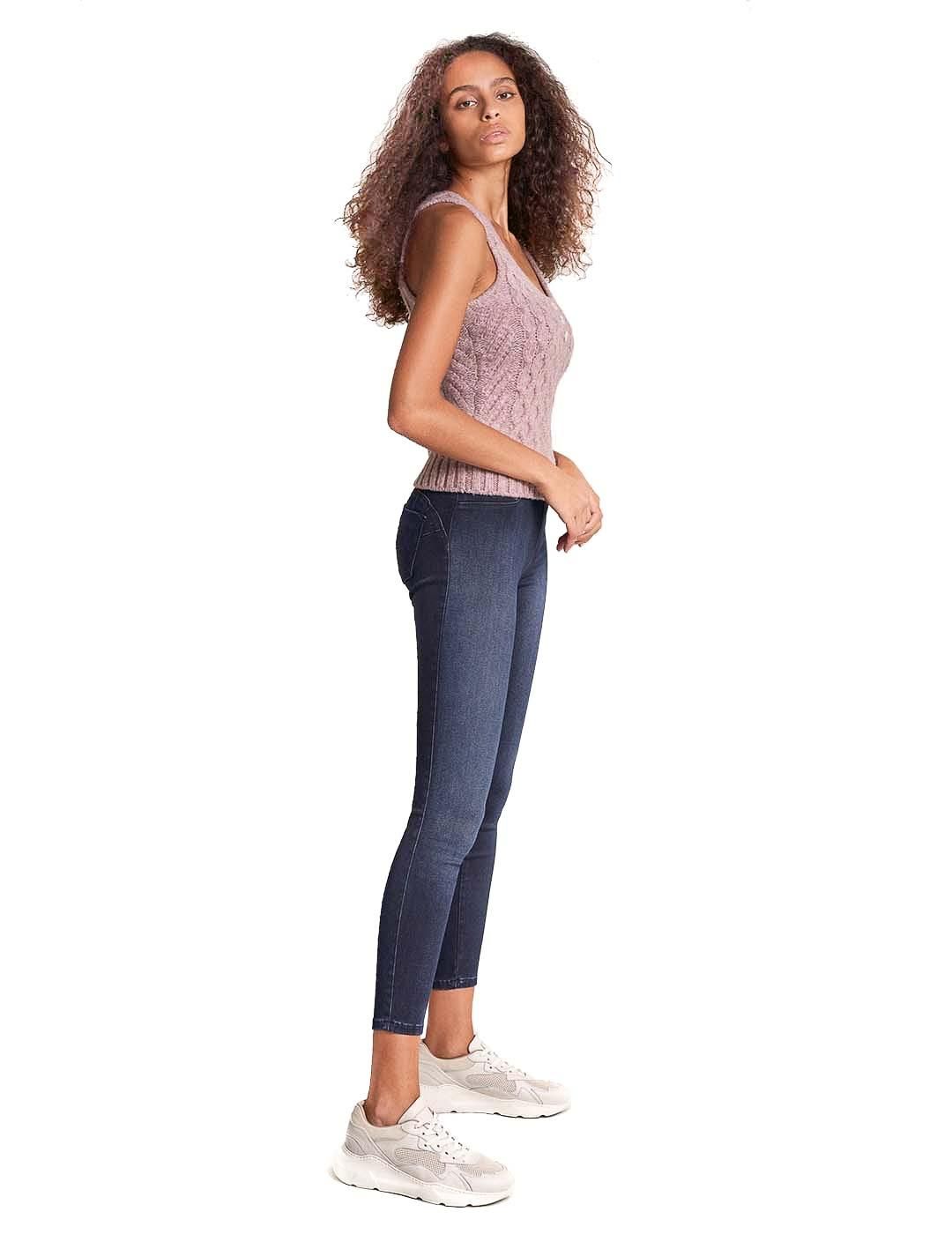 Top tricotado Salsa Jeans Botones Escote Rosa - Bicos de Fío