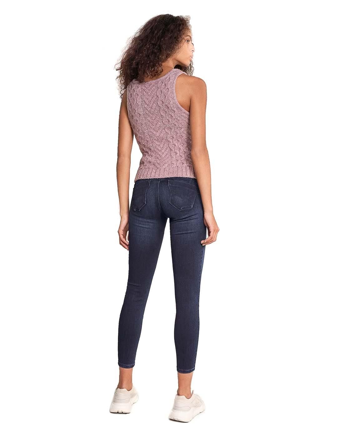 Top tricotado Salsa Jeans Botones Escote Rosa - Bicos de Fío