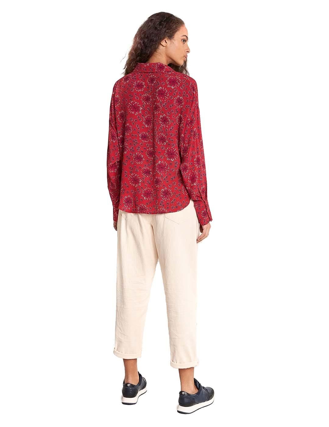 Túnica Salsa Jeans Estampado Flores Roja - Bicos de Fío